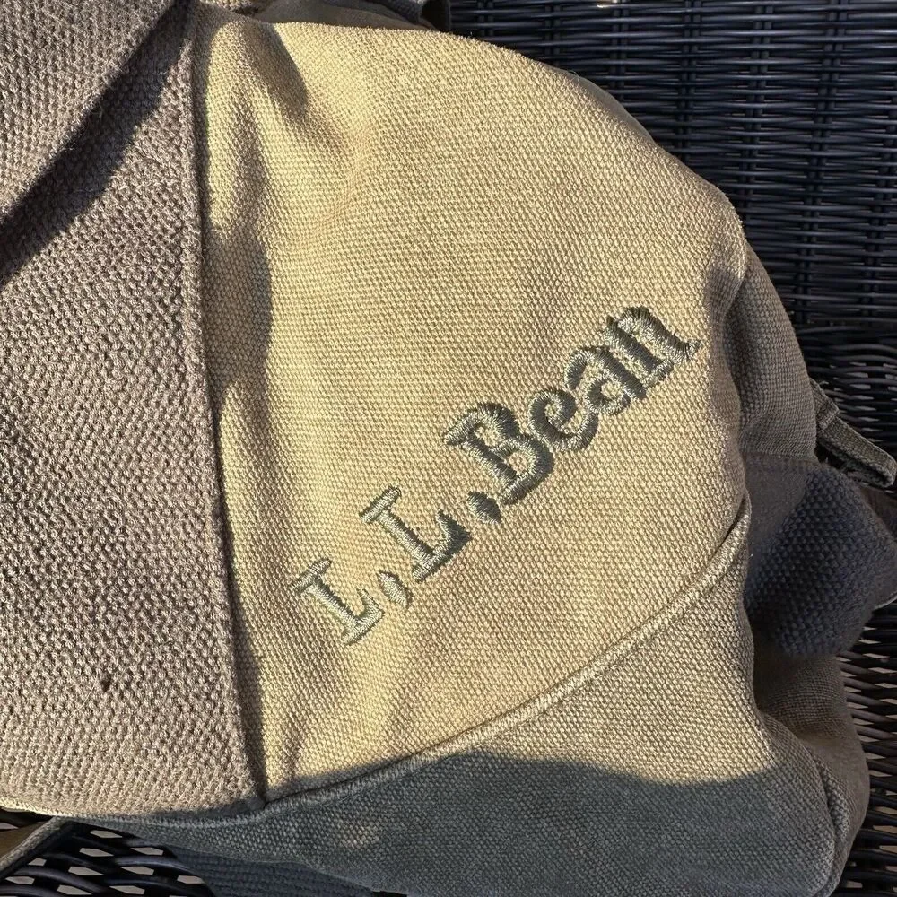 Vintage L.L Bean Sunwashed Canvas Adventure Duffel Large Tan‎ Gorpcore Granola